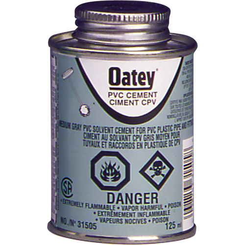 PVC Medium-Duty Cement, 946 ml, Brush-Top Can, Grey GTA Hardware Inc