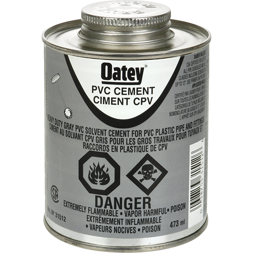 Ciment de PVC d'usage intense, 473 ml, Canette &agrave; dessus brosse, Gris GTA Hardware Inc