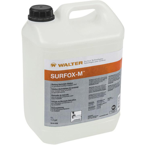 Solution &eacute;lectrolyte de marquage pour acier inoxydable SURFOX-M GTA Hardware Inc