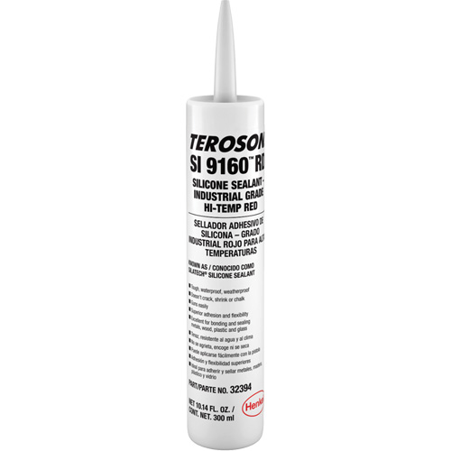 Scellant &agrave; la silicone haute temp&eacute;rature Teroson SI 9160, Cartouche, Rouge GTA Hardware Inc
