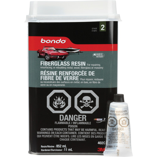 R&eacute;sine de fibre de verre Bondo, Deux composants, 852 ml, Bouteille, Blanc cass&eacute; GTA Hardware Inc