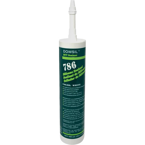 Agent d'&eacute;tanch&eacute;it&eacute; &agrave; base de silicone Dowsil 786, 300 ml, Cartouche, Blanc GTA Hardware Inc