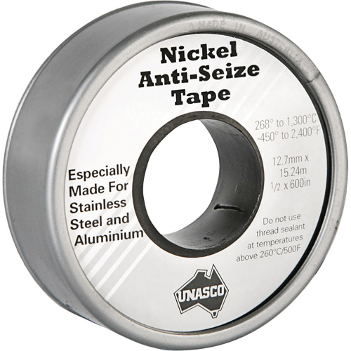 Nickel Anti-Seize Tape, 590" L x 1/2" W, Silver GTA Hardware Inc