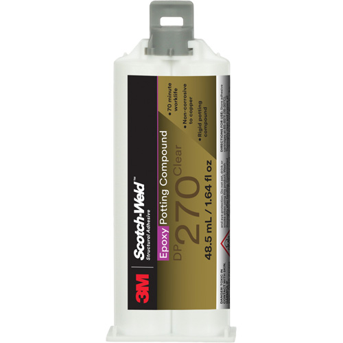 Mat&eacute;riau d'enrobement &eacute;poxyde Scotch-Weld, 1,7 liq. oz./48,5 ml, Cartouche double, Deux composants, Transparent GTA Hardware Inc