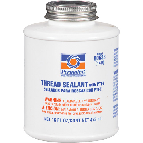 Scellant pour filetage avec PTFE, Canette &agrave; dessus brosse, 473 ml, -54° C - 149° C/-65° F - 300° F GTA Hardware Inc