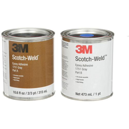 Scotch-Weld Adhesive, 16 fl. Oz., Tube, Two-Part, Grey GTA Hardware Inc