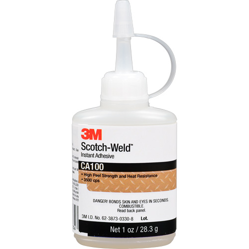Scotch-Weld Instant Adhesive CA100, Off-White, Bottle, 1 oz. GTA Hardware Inc