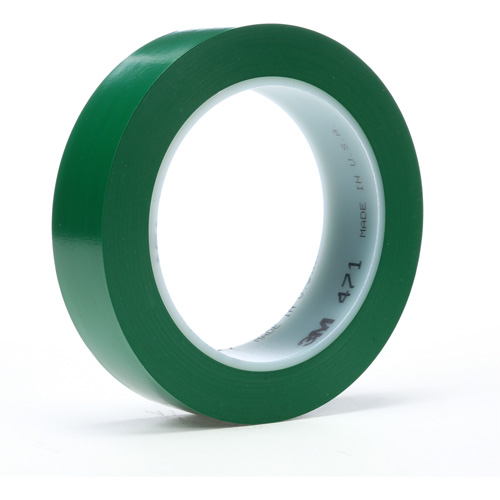 471 Vinyl Tape, 19 mm (3/4") W x 32.9 m (108') L, 5.2 mils, Green GTA Hardware Inc