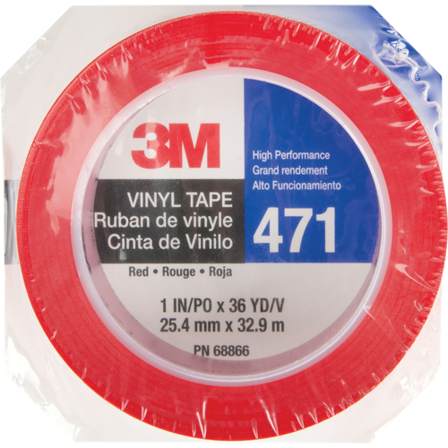 471 Vinyl Tape, 25.4 mm (1") W x 32.9 m (108') L, 5.3 mils, Red GTA Hardware Inc