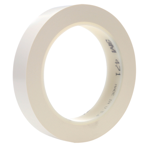 Ruban en vinyle 471, 25,4 mm (1") la x 32,9 m (108') lo, 5,3 mils, Blanc GTA Hardware Inc