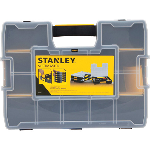 Organisateur empilable pour petites pi&egrave;ces SortMaster, 17-3/8" la x 13" p x 3-1/2" h, Noir GTA Hardware Inc