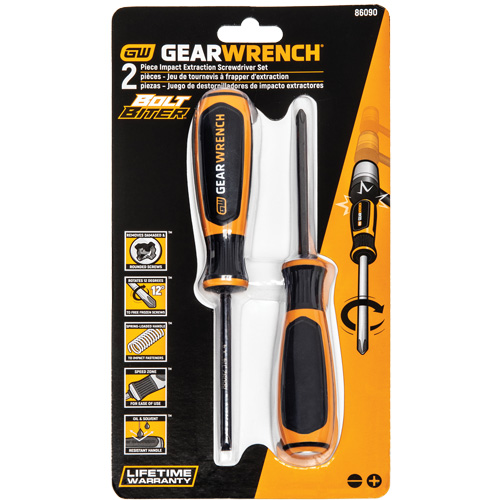 Bolt Biter Dual Material Extraction Screwdriver Set, 2 Pcs. GTA Hardware Inc