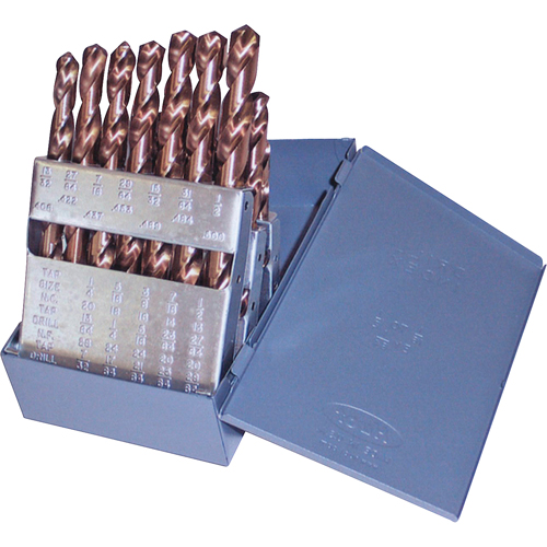 Jobber Length Drill Set, 19 Pieces, Cobalt GTA Hardware Inc