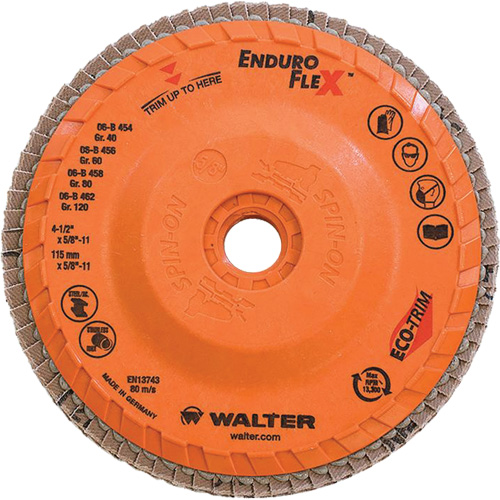 Enduro-Flex Flap Disc, 4-1/2" x 5/8"-11, Type 27, 80 Grit, Zirconia Alumina GTA Hardware Inc