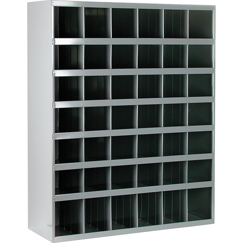 Steel Storage Bin Cabinet, 33-3/4" W x 12" D x 42" H, Grey GTA Hardware Inc