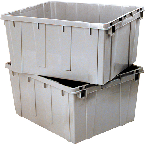 Contenant emboîtable, 21,1" la x 17,7" p x 12" h, Gris GTA Hardware Inc