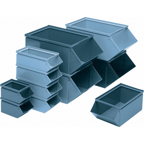 Bac en acier, Cap. 100 lb, 4-1/2" la x 8" p x 4-1/2" h, Bleu GTA Hardware Inc