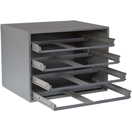 Compartment Box Cabinets, Steel, 4 Slots, 20" W x 15-3/4" D x 15" H, Grey GTA Hardware Inc