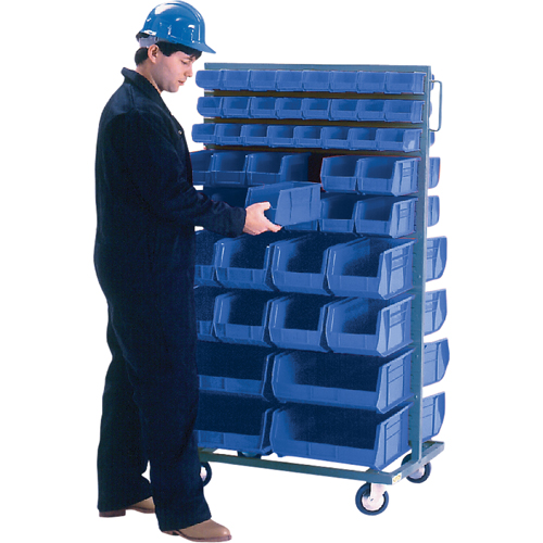 Support mobile deux c&ocirc;t&eacute;s pour bacs, &agrave; deux c&ocirc;t&eacute;s, 96 bacs, 36" la x 24" p x 63" h GTA Hardware Inc