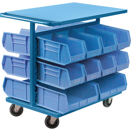 Chariot &agrave; bacs avec bacs, &agrave; deux c&ocirc;t&eacute;s, 20 bacs, 24" la x 38-1/2" p x 36-1/2" h GTA Hardware Inc
