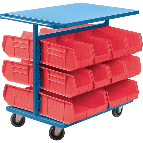 Chariot &agrave; bacs avec bacs, &agrave; deux c&ocirc;t&eacute;s, 20 bacs, 24" la x 38-1/2" p x 36-1/2" h GTA Hardware Inc