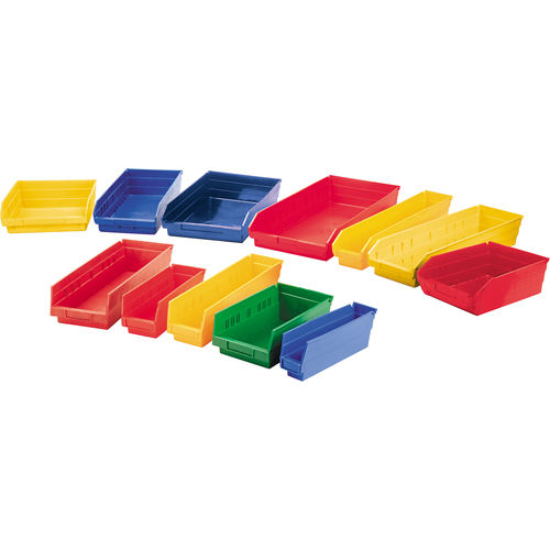Bacs de rangement pour tablettes, 11-1/8" la x 4" H x 11-5/8" p, Jaune, Capacit&eacute; 30 lb GTA Hardware Inc