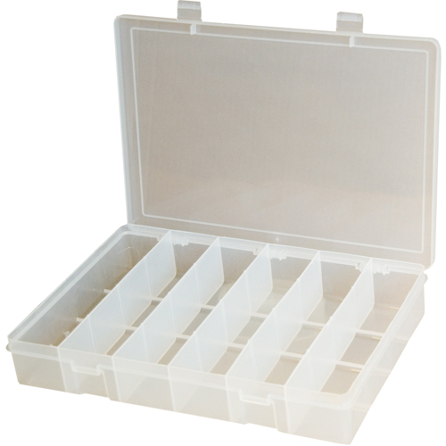 Boîtes &agrave; compartiments compactes en polypropyl&egrave;ne, 11" la x 6-3/4" p x 1-3/4" h, 6 compartiments GTA Hardware Inc