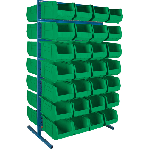 Support stationnaire deux c&ocirc;t&eacute;s pour bacs, 61" la x 56" p x 24" h, 56 bacs GTA Hardware Inc