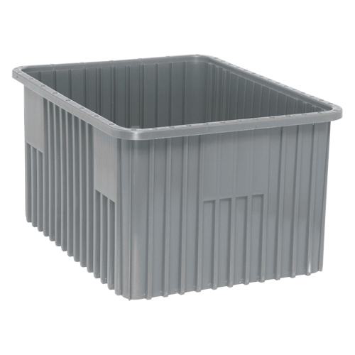 Contenants Divider Box, Plastique, 22,5" la x 17,5" p x 12" h, Gris GTA Hardware Inc