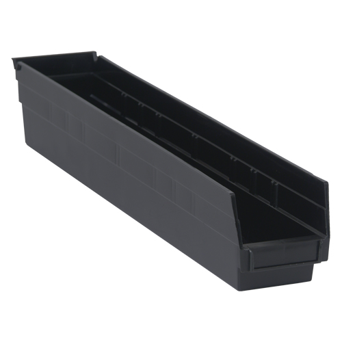 Economy Shelf Bin, 4-1/8" W x 4" H x 23-5/8" D, Black GTA Hardware Inc