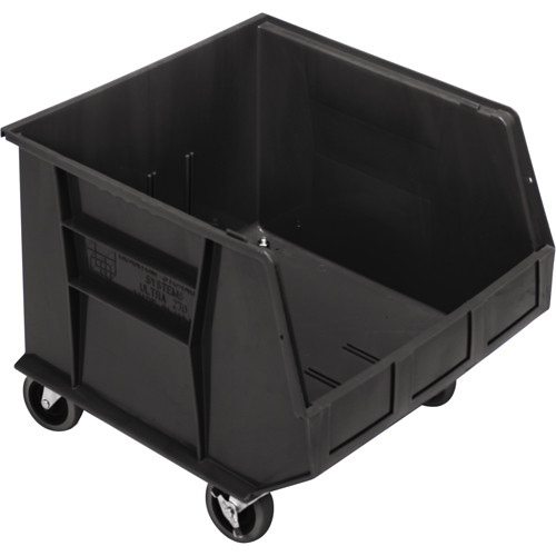 Mobile Bin, 14" H x 16-1/2" W x 18" D, 75 lbs. Capacity, Black GTA Hardware Inc