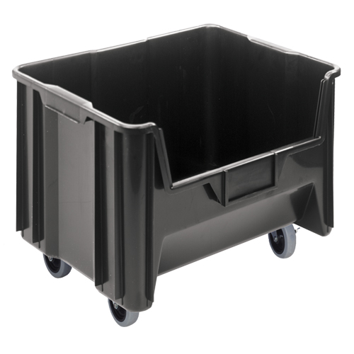 Bac g&eacute;ant mobile empilable, 12-7/16" ha x 19-7/8" la x 15-1/4" p, Capacit&eacute; de 250 lb, Noir GTA Hardware Inc
