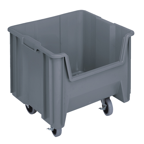Mobile Giant Stack Container, 12-1/2" H x 16-1/2" W x 17-1/2" D, 250 lbs. Capacity, Grey GTA Hardware Inc