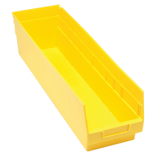 Store More Plastic Shelf Bins, 6-5/8" W x 6" H x 23-5/8" D, Yellow, 90 lbs. Capacity GTA Hardware Inc