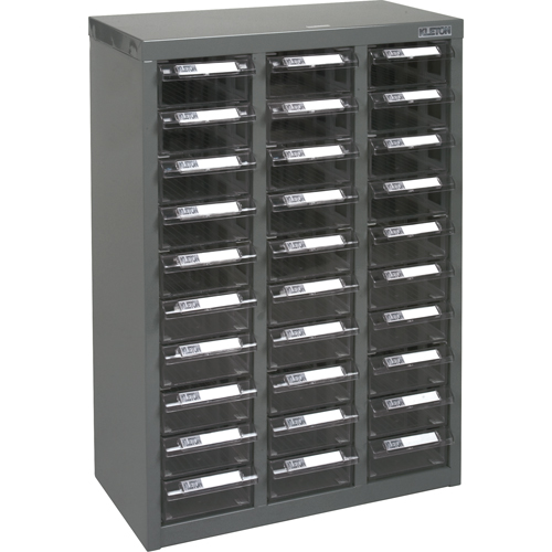 KPC-700 Parts Cabinet, Galvanized Steel, 30 Drawers, 17-1/2" x 8-7/10" x 25-3/10", Grey GTA Hardware Inc