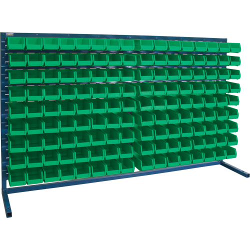 Louvered Rack with Bins, 144 Bins, 72" W x 15" D x 40" H GTA Hardware Inc