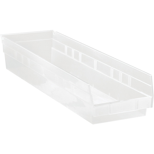 Bacs de rangement pour tablettes, 6-5/8" la x 4" H x 23-5/8" p, Transparent, Capacit&eacute; 50 lb GTA Hardware Inc