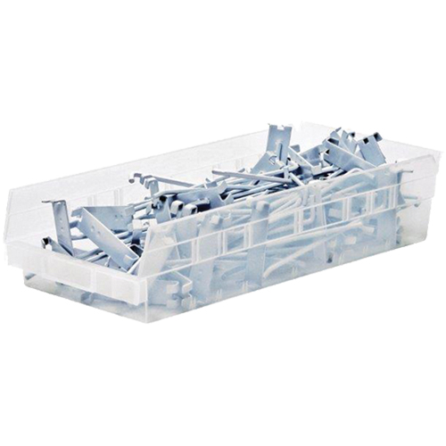 Bacs de rangement pour tablettes, 6-5/8" la x 4" H x 23-5/8" p, Transparent, Capacit&eacute; 50 lb GTA Hardware Inc