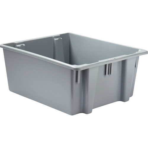 Stack & Nest Palletote Box, 10" x 19.5" x 23.5", Grey GTA Hardware Inc