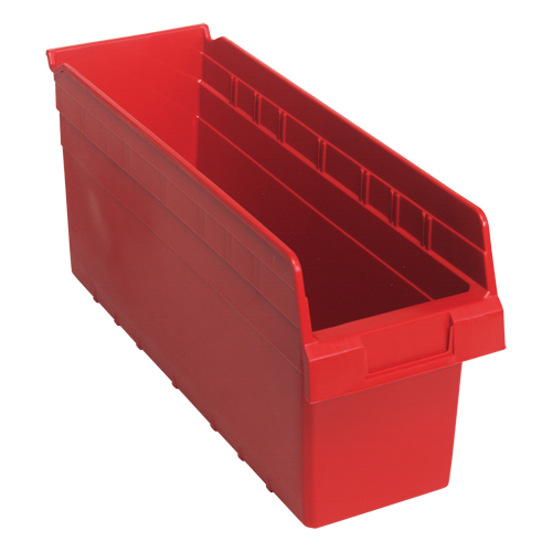 Bacs pour &eacute;tag&egrave;re Store-Max, 6-5/8" la x 8" H x 17-7/8" p, Rouge, Capacit&eacute; 56 lb GTA Hardware Inc