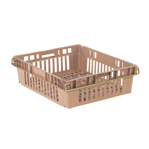 Agricultural Plastic Stack-N-Nest Container, 20.3" x 24" x 6.8", Beige GTA Hardware Inc