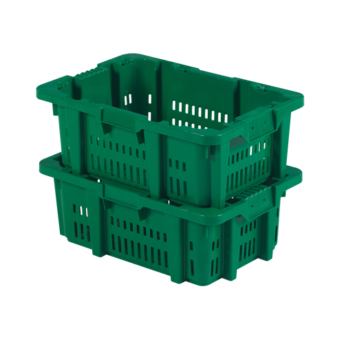 Food Handling Plastic Stack-N-Nest Container, 16" x 23.9" x 8.8", Green GTA Hardware Inc