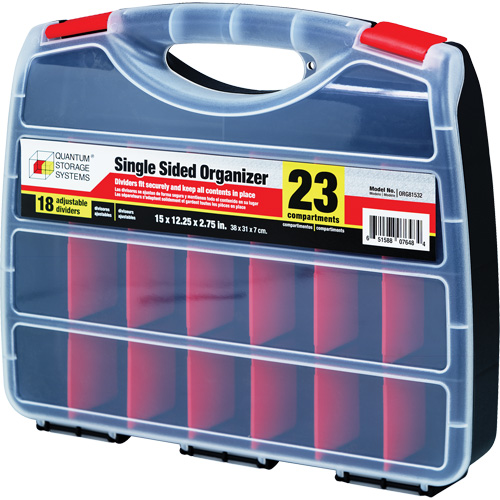 Boîte &agrave; compartiments en plastique, 12-1/4" la x 15" p x 2-3/4" h, 23 compartiments GTA Hardware Inc