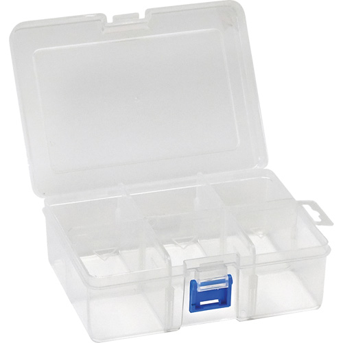 Boîte &agrave; compartiments en plastique, 4,75" la x 6,75" p x 2,25" h, 6 compartiments GTA Hardware Inc