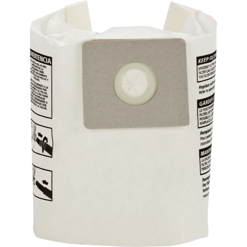 Sacs filtrants pour d&eacute;bris secs jetables de type A, 1 - 1,5 gal. US GTA Hardware Inc