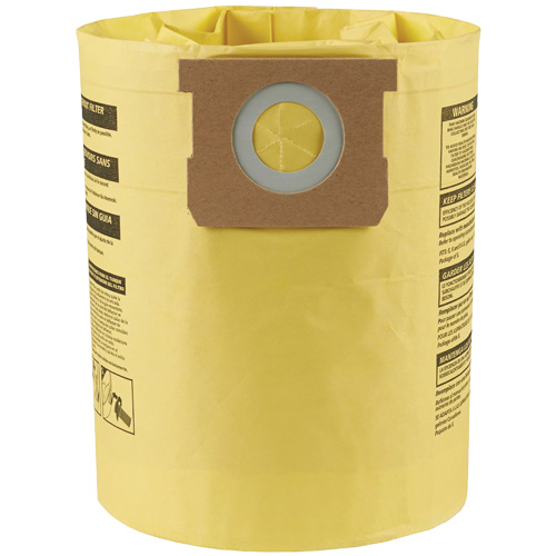 Sacs filtrants pour d&eacute;bris secs jetables &agrave; haute efficacit&eacute; de type H, 5 - 8 gal. US GTA Hardware Inc