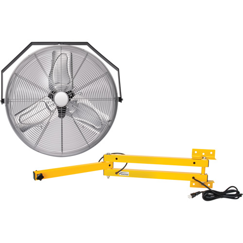 Industrial Workstation Fan Kit with Double Locking Arm, Industrial, 3 Speed, 24" Diameter GTA Hardware Inc