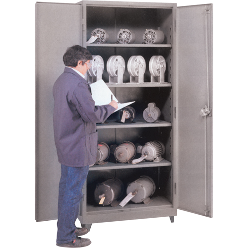 Heavy Gauge Storage Cabinets, Steel, 3 Shelves, 60" H x 36" W x 21" D, Grey GTA Hardware Inc