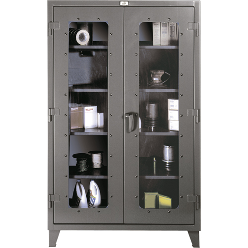 Armoires &agrave; fen&ecirc;tres claires, Acier, 4 Tablettes, 60" h x 48" la x 24" p GTA Hardware Inc
