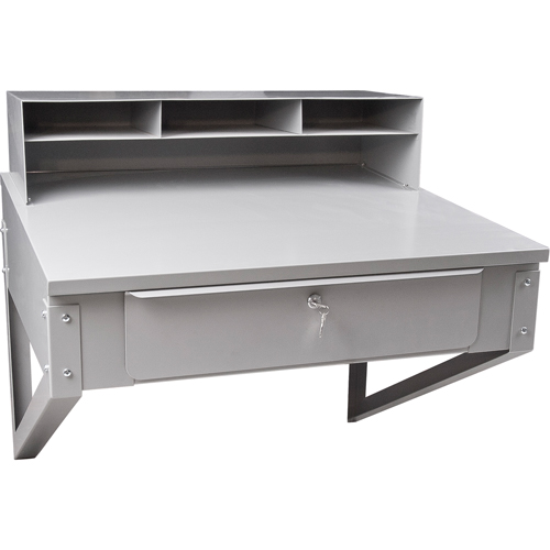 Pupitre d'atelier mural, 34-1/2" la x 28" p x 31" h, Gris GTA Hardware Inc